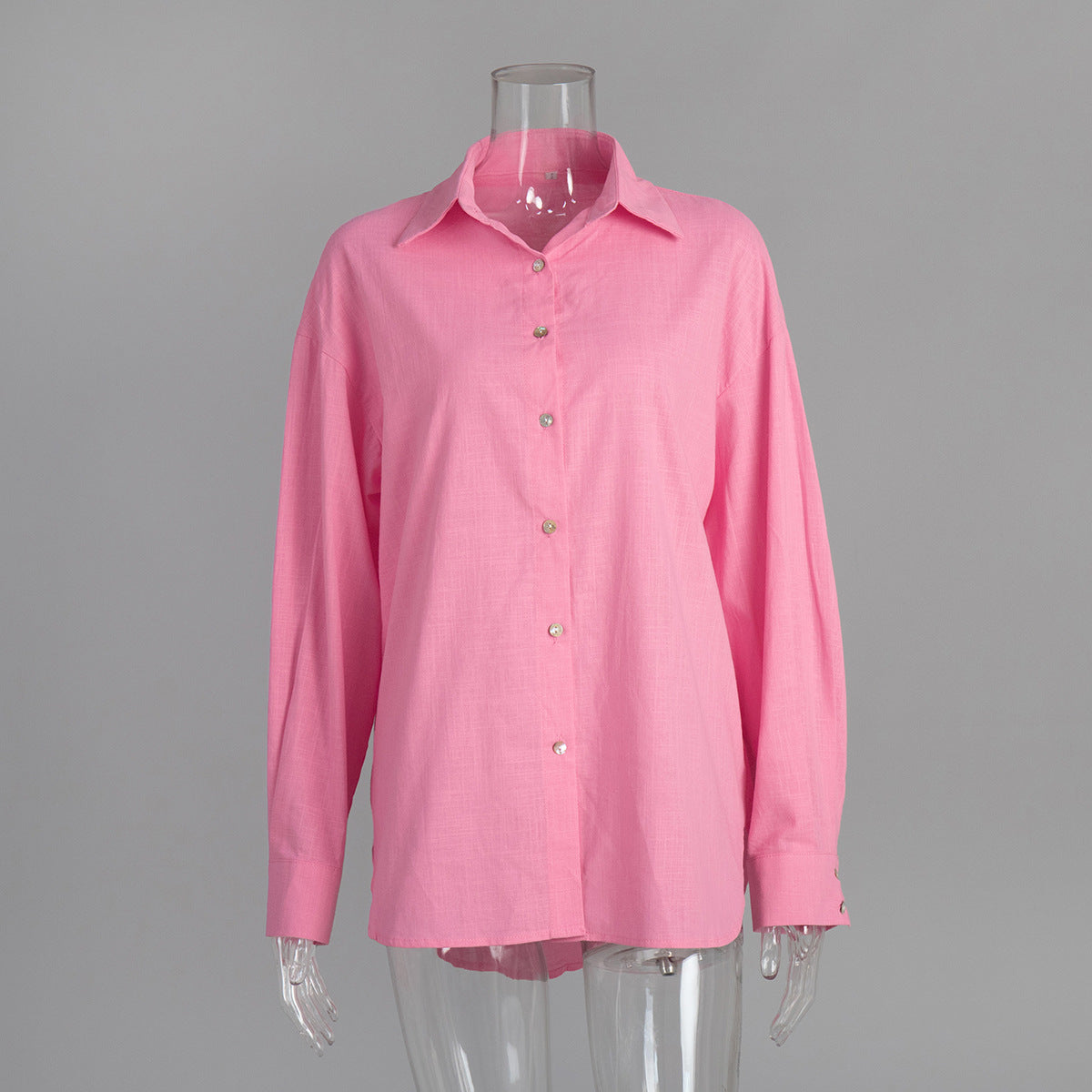 Casual Solid-color Minimalist Loose-fit Shirt