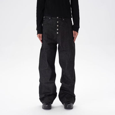 American Vintage Raw Denim Curved Knife Jeans For Men