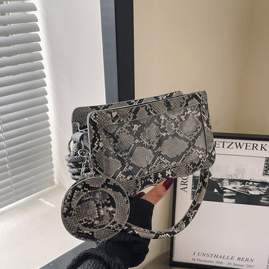 Western Style Snake Pattern Simple Stylish Textured Crossbody Bag