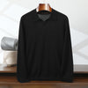 Men's Thin Worsted Pure Wool Sweater POLO Lapel Shirt