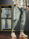 Stretch Retro Yellow Mud Jeans Men Fashion Brands Loose Casual Trousers