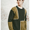 Men's Retro Casual Contrast Color Patchwork Round Neck Knitwear