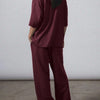 2pcs Women Solid Color Crew Neck Short Sleeve Top And Long Pants Casual Outfit