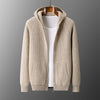 Hooded Cardigan Men's Thick Wool Jacket Loose Casual