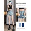 Nuovi pantaloncini in denim casual alla moda a vita alta stile retrò