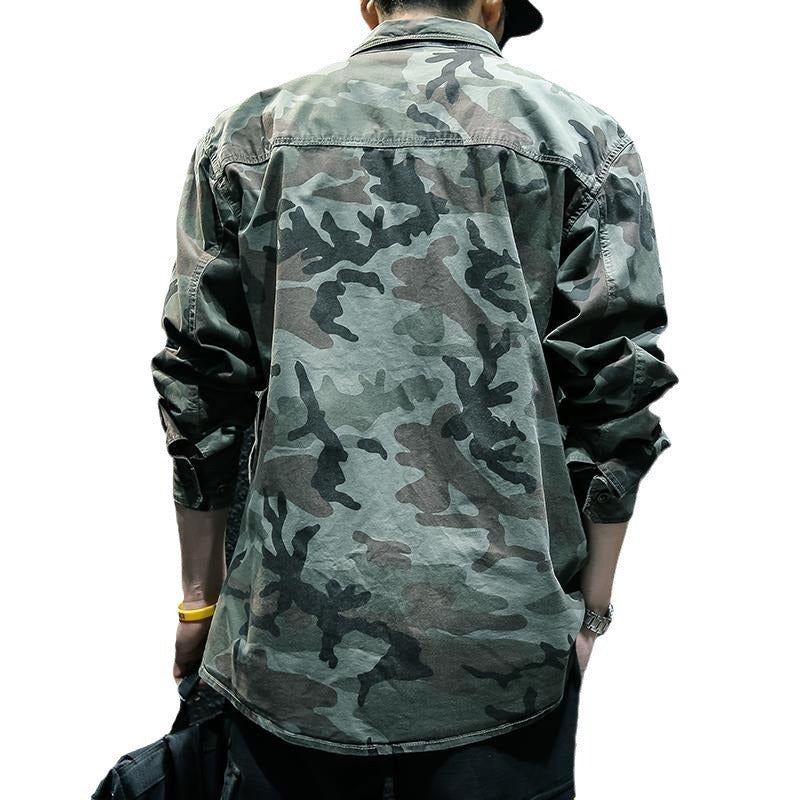 Camouflage Long Sleeve Tooling Shirt Jacket Men