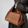 Female Solid Color Retro Texture Top Layer Cowhide Messenger Bag