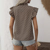 Top estivo con scollo a V, stampa e allacciatura