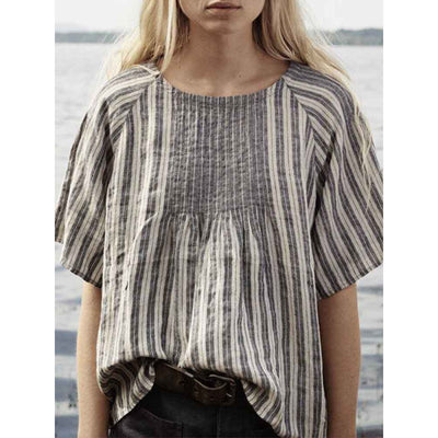 Womens 3D Digital-Print Crew-Neck Top