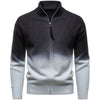 Men's British Gradient Collar Zipper Sweater