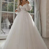 Abito da sposa Boho Abito da sposa con maniche a sbuffo e spalle scoperte