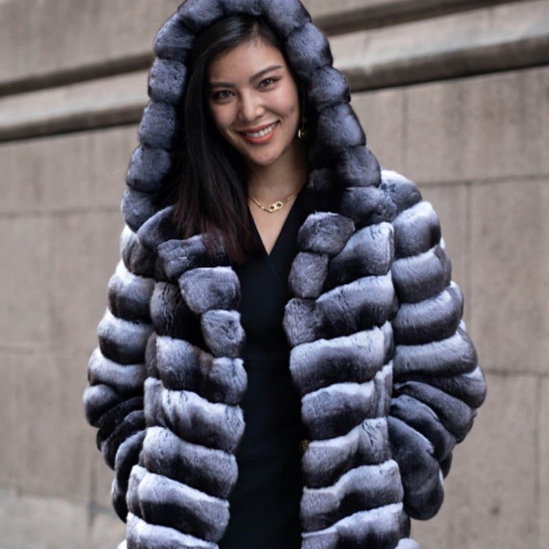 Casual Mid-length Warm Artificial Mink Hair Marten Overcoats