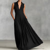 Slim-fit V-neck Long Sleeveless Dress