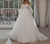 Abito da sposa Boho Abito da sposa con maniche a sbuffo e spalle scoperte