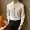 Lapel Long Sleeve Men's Retro Loose Casual Solid Color Sweater