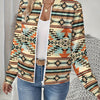 Autumn Printed Cardigan Women's Casual Baseball Jacket