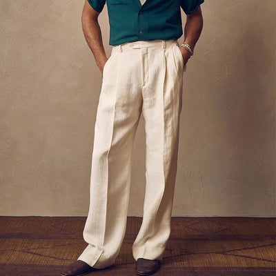 Light-luxury Draping Summer Men's Linen-cotton Casual Trousersnew Style