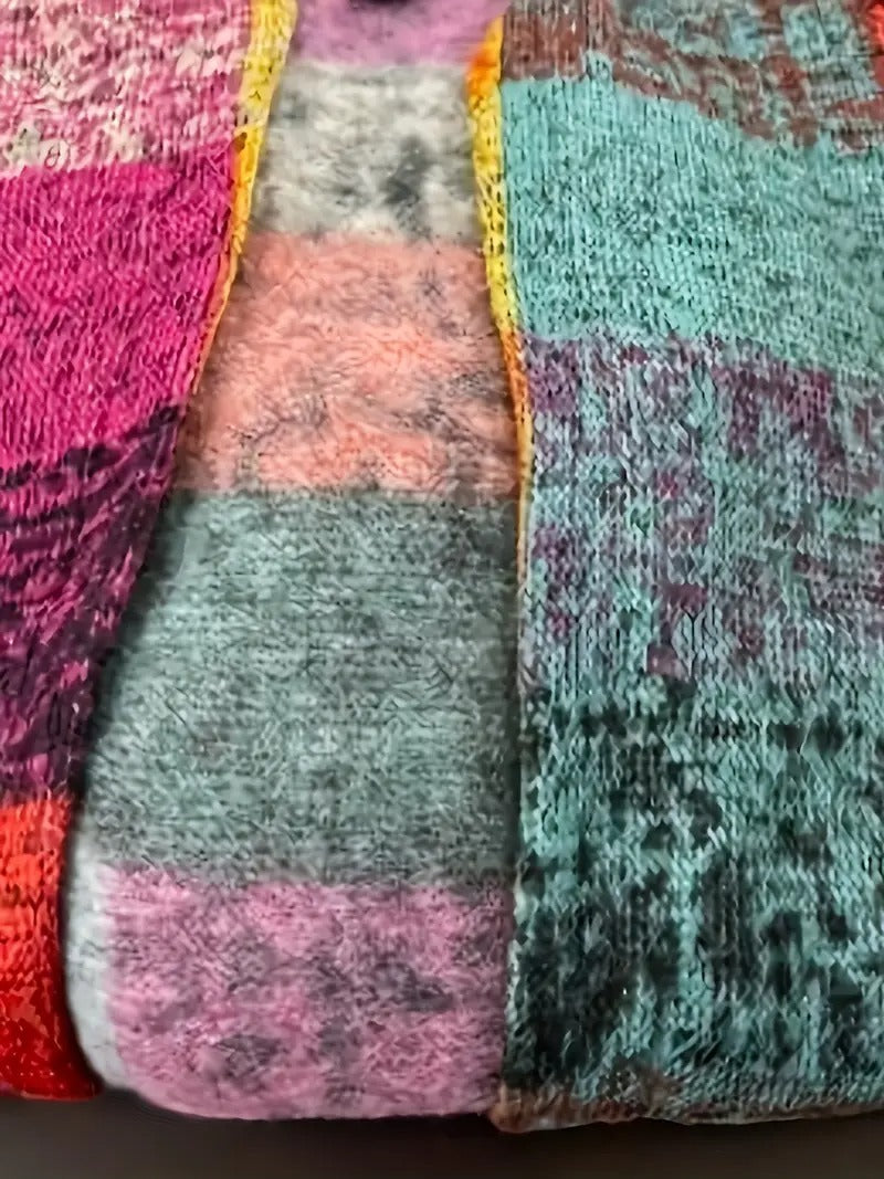 Women's Elegant Geometric Color-Block Coat