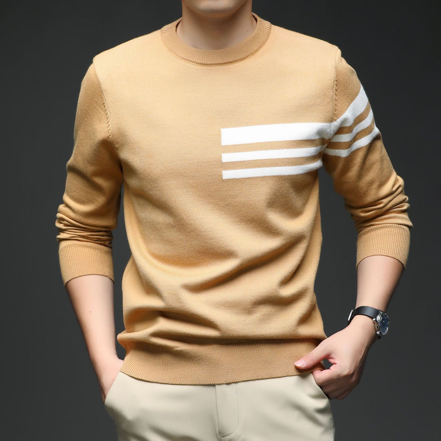Knitted Men's Pullover Fashion Casual Sweater