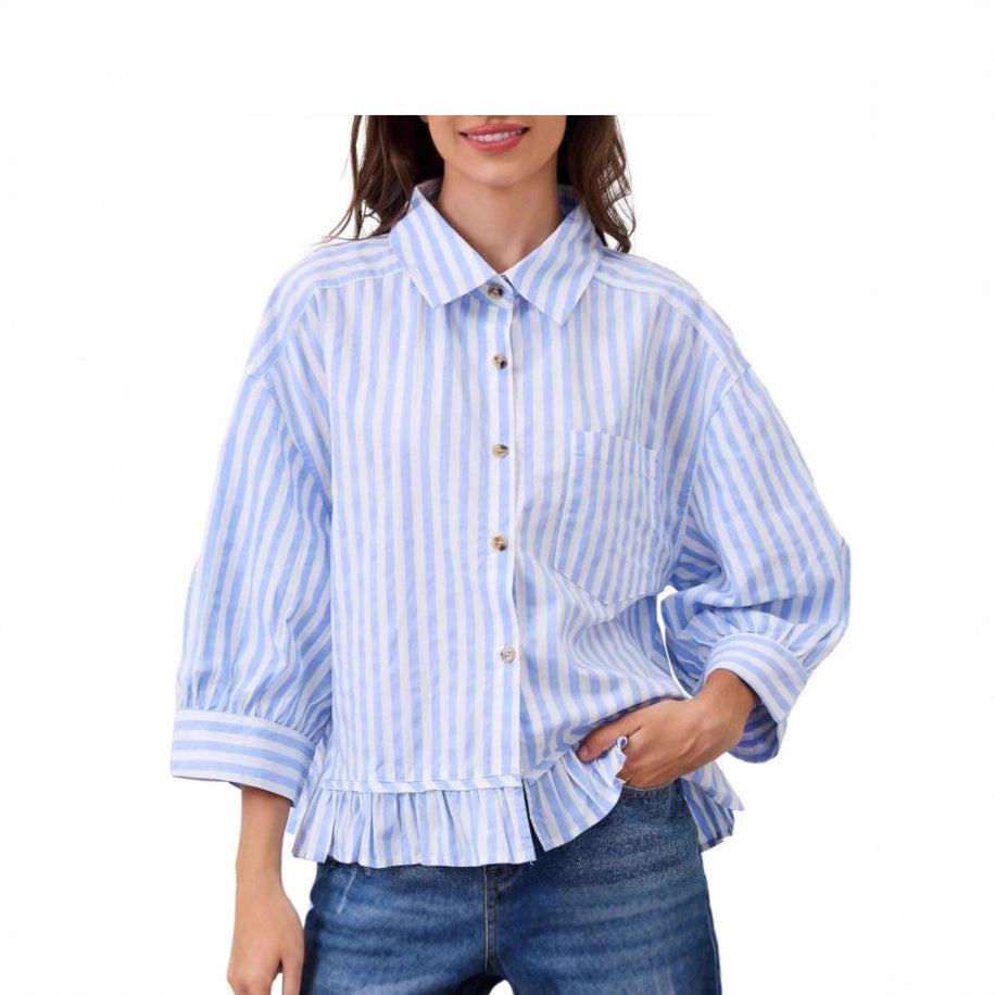 Maglia casual dal taglio morbido con abbottonatura frontale e maniche a tre quarti