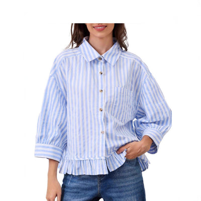 Maglia casual dal taglio morbido con abbottonatura frontale e maniche a tre quarti