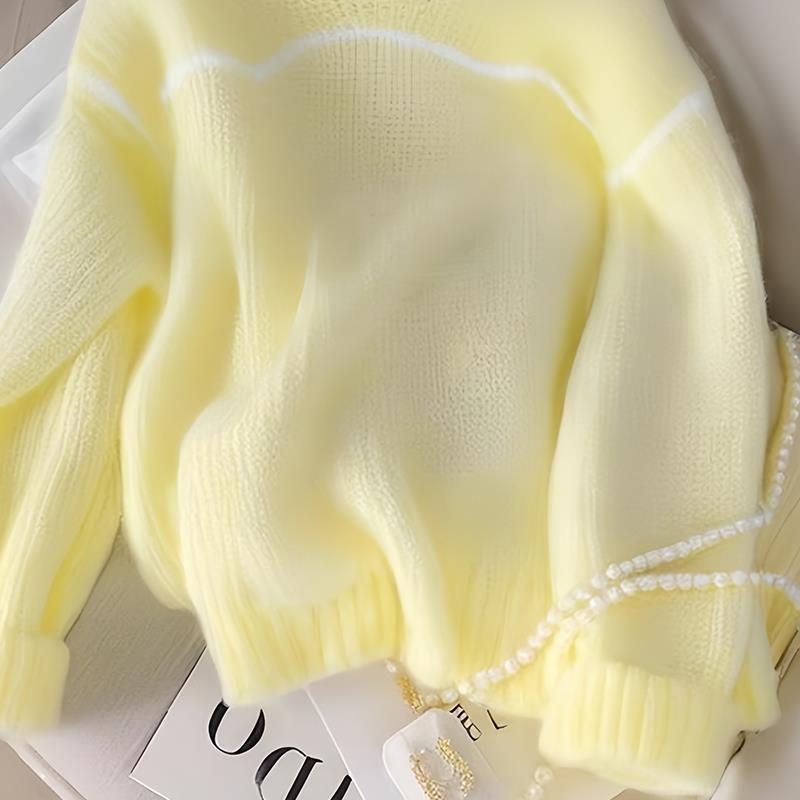 Maglione a maniche lunghe giallo limone