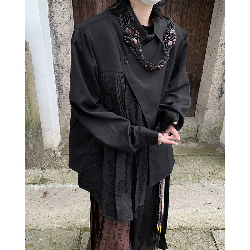 Spring Men's Design Pleated Shirt