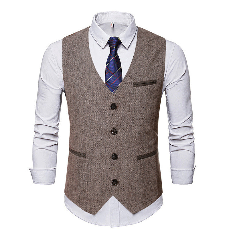 Plus Size Casual Vest Coat Slim Fit Business Gentleman Vest