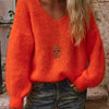 Pullover Solid Color Idle Style Loose Sweater Top