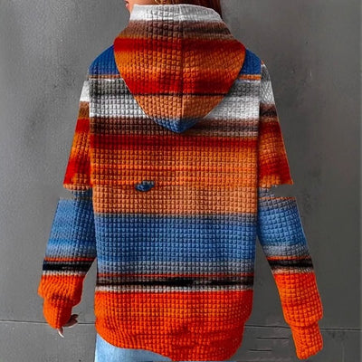 Quilted Three-dimensional Plaid Printed Sweater