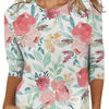 European And American Flower Plant Printed Round Neck Long Sleeve
