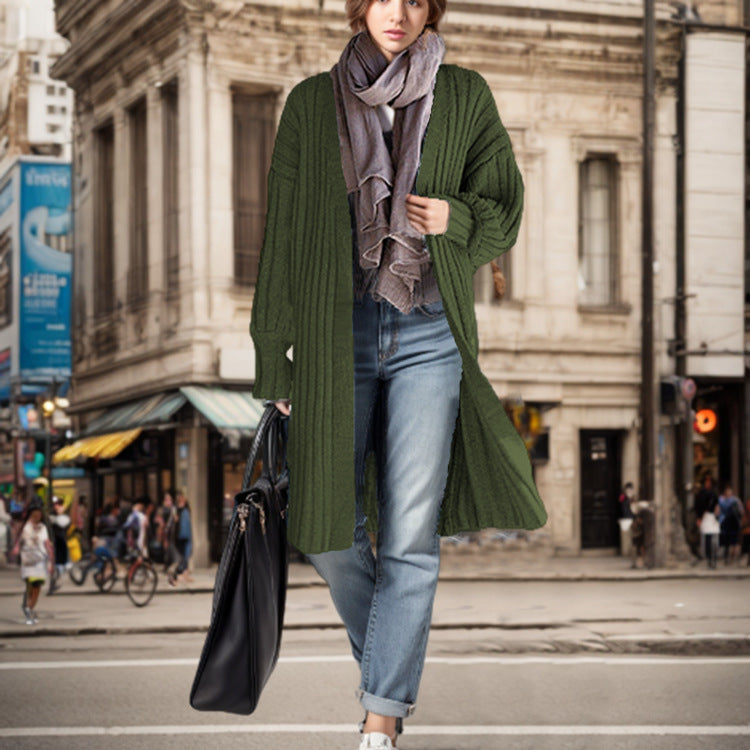 Foreign Trade Mid-length Knitted Cardigan Jacket
