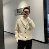 Men's Korean Style Fashion Hooded Casual Knitted Cardigan Sweater Coat