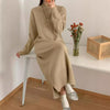 Idle Style Pullover Thickened Plus Size Bottoming Loose Knitted Dress Women