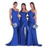 Abito da sposa elegante da sirena taglie forti monospalla