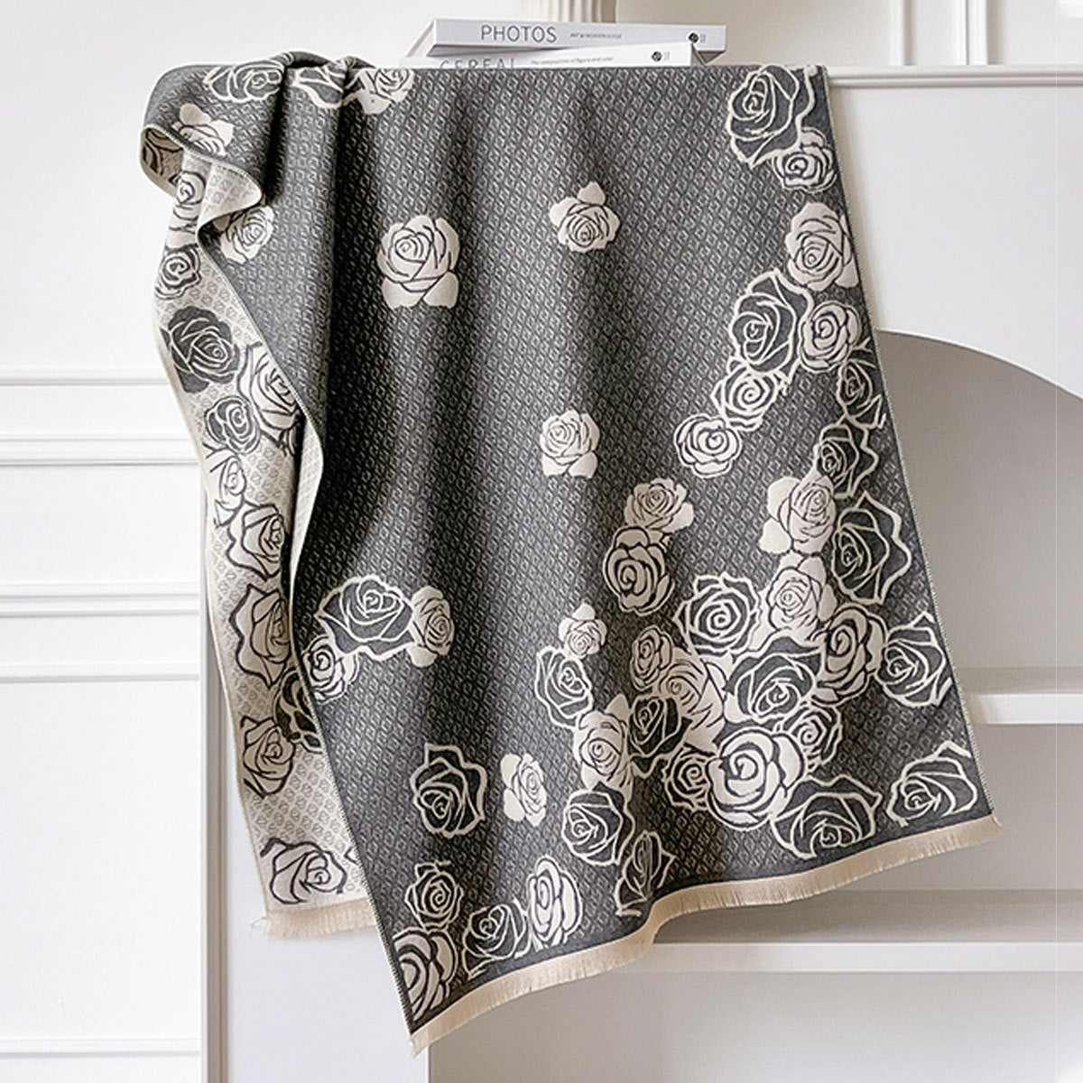 Sciarpa calda e spessa di alta qualità, abbinabile, scialle con aria condizionata, simile al cashmere