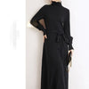 Turtleneck Knitwear Dress Loose Big Hem Mid-length Sweater Skirt