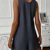 Sleeveless Romper Jumpsuit - Button Front