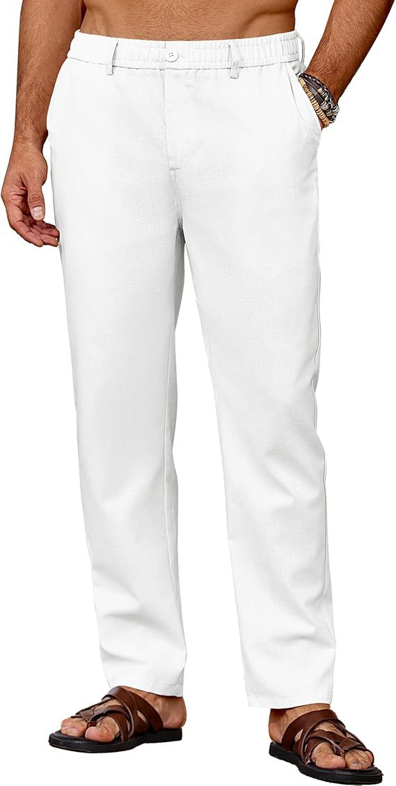 Men's Casual Breathable Drawstring Pants Breathable Casual Pants With Slight Stretch