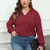 Women's Plus Size Polo Collar Bottoming Shirt