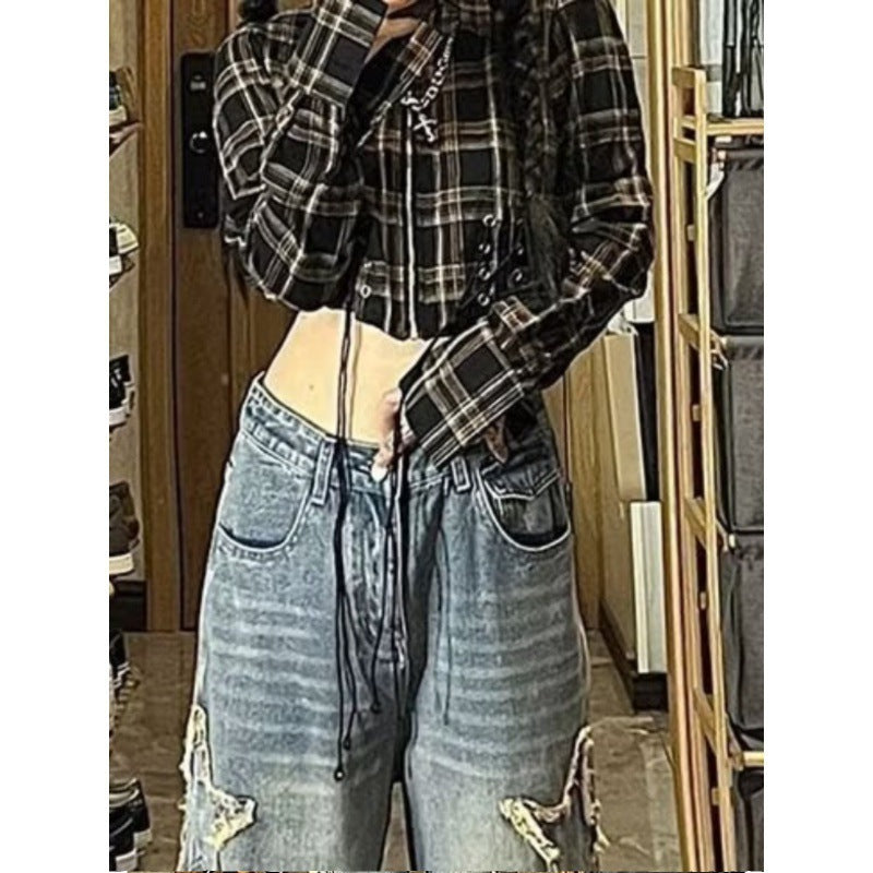 Trendy Cool Design Student Niche High Street Wide-leg Pants