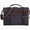 Tote Briefcase Messenger Bag With Crazy Horse Cowhide Vintage