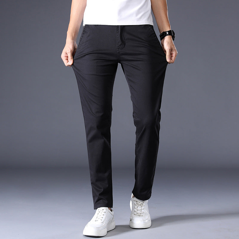 Men's Solid Color Casual Pants Korean Style Straight Trousers