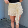 Womens Summer Floral Lace Mini Skirt Irregular Design