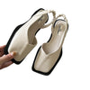 Women's Fashion Square Head French Retro Sandals