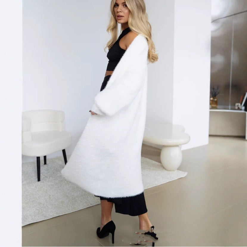 Cappotto lungo in maglia per donna