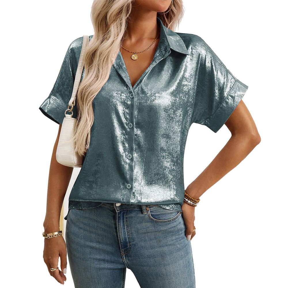 Casual Relaxed Fit Womens Short Sleeve Top