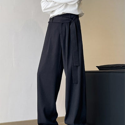 Ribbon Oblique Belt Machete Suit Pants Men's Plus-sized Plus Size Loose