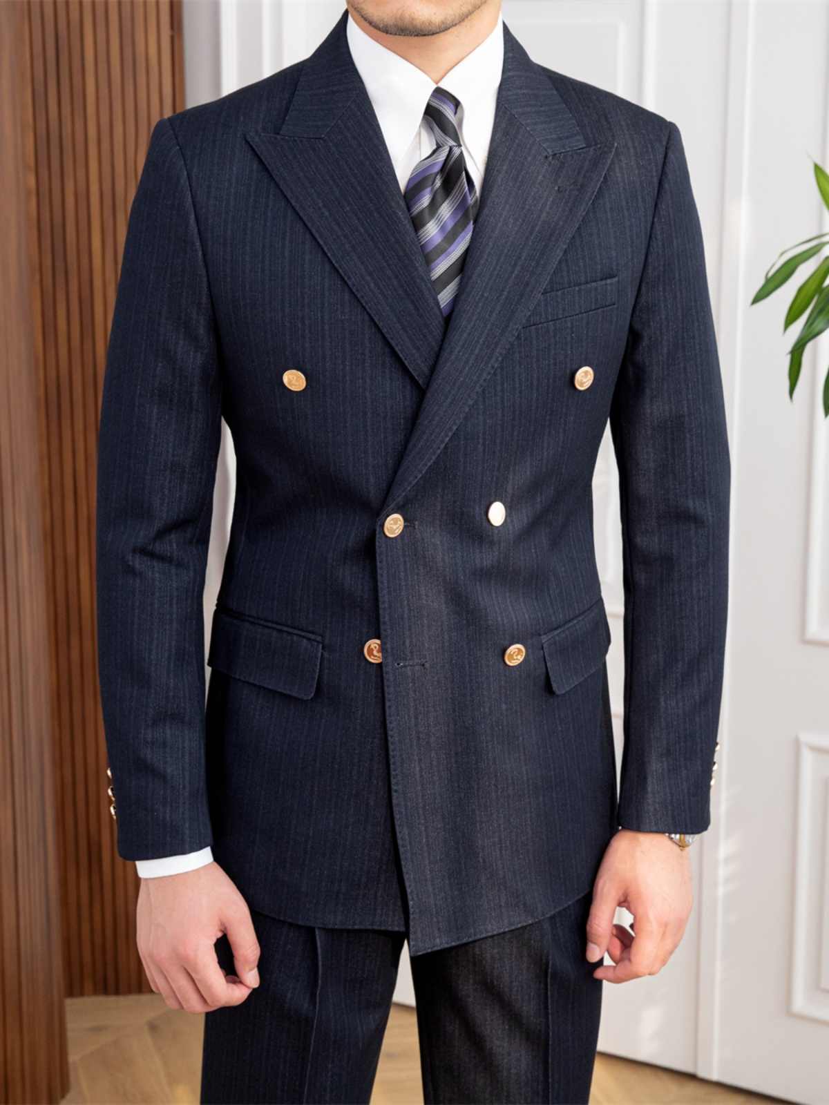 Abito Doppiopetto Slim Fit Stile Autunnale Nuovo