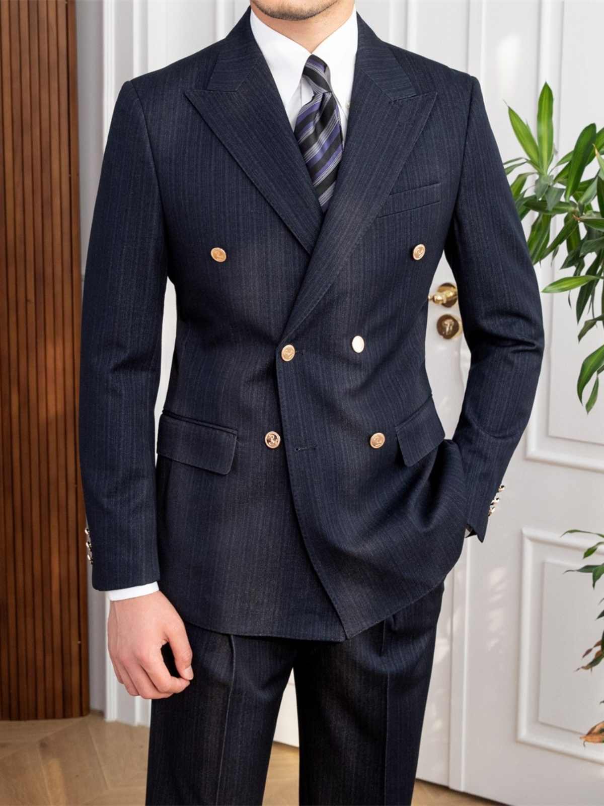 Abito Doppiopetto Slim Fit Stile Autunnale Nuovo